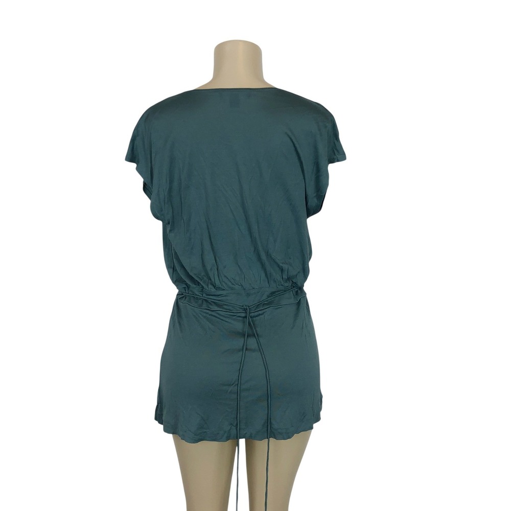 Banana Republic 100% Silk Faux Wrap Top Surplice V-Neck Large Business Career - Picture 6 of 8